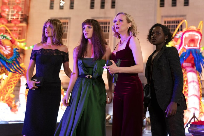 This image provided by Universal Pictures shows Jessica Chastain in a scene from the film  The 355. (Universal Pictures via AP)