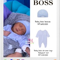 Tampil dalam balutan setelan serba biru, tak disangka harga outfit baby Leslar yang satu ini jika ditotal bisa mencapai sekitar Rp 3,7 juta. Topi berwarna biru Baby Blue Beanie dan Baby Blue All-Over Logo Babysuit Set itu berasal dari merek Boss. Foto: Instagram/@leslaralfatih.fashion