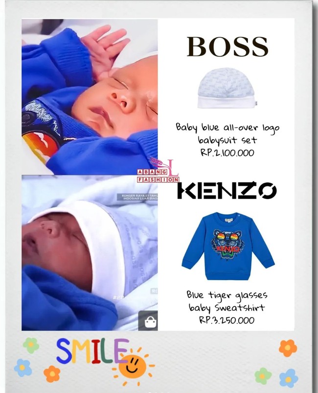 Tampak menggemaskan, baby Leslar yang sedang tertidur pulas itu terlihat mengenakan sweater berwarna biru dari merek Kenzo. Tak main-main, Blue Tiger Glasses Baby Sweatshirt itu dibanderol dengan harga sekitar Rp 3,2 juta. Untuk melengkapi penampilannya, baby Leslar juga mengenakan topi berwarna senada dari merek Boss yang dibanderol dengan harga Rp 2,1 juta. Foto: Instagram/@leslaralfatih.fashion
