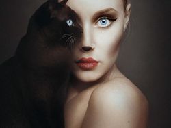 Karya Keren Fotografer Bikin Potret Wajah Setengah Manusia dan Hewan