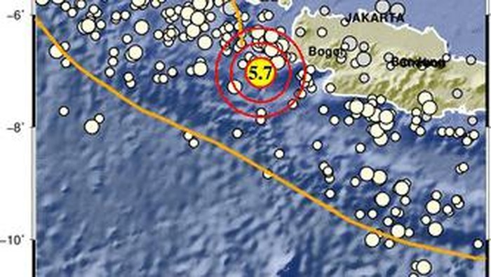 Gempa berkekuatan magnitudo 5,7 di Banten (BMKG)