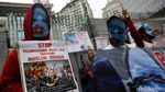 Aksi di Kedubes China, Massa Tolak Olimpiade Musim Dingin di Beijing