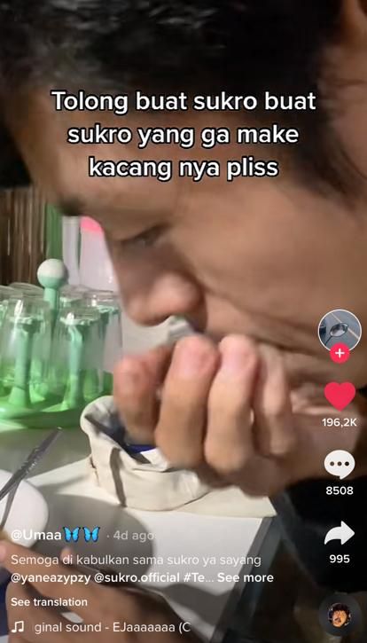 Punya Selera Unik, Pria Ini Makan Sukro Tanpa Kacang!
