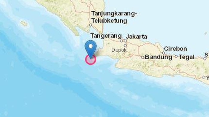 Pusat gempa M 6,7 di Banten (dok. BMKG) Pusat gempa M 6,7 di Banten (dok. BMKG)