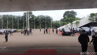 Suasana di gedung DPR RI saat gempa kuat mengguncang Jakarta. (Firda Cynthia/detikcom).
