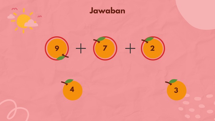 6 diputar menjadi 9 lalu ditambah 7 dan 2 menghasilkan 18.