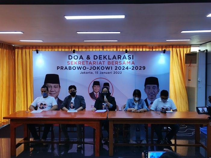 Deklarasi dukungan Sekber Prabowo-Jokowi, mendorong agar Prabowo-Jokowi maju sebagai Capres-Cawapres Pemilu 2024. (Dok Sekber Prabowo-Jokowi)