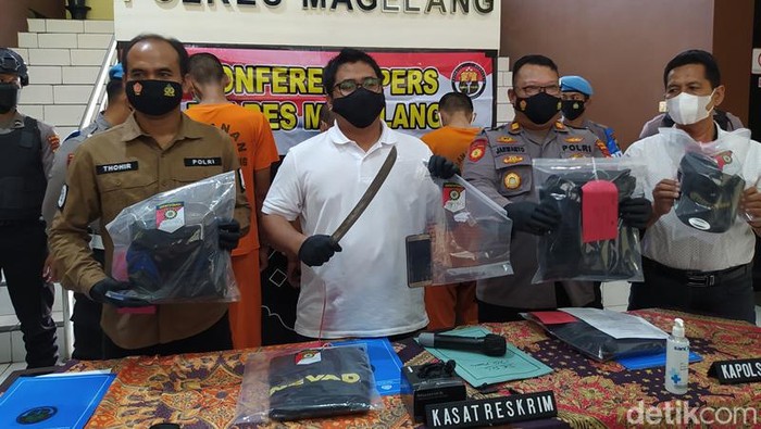 Jumpa pers kasus pengeroyokan dan pembacokan di Kabupaten Magelang.