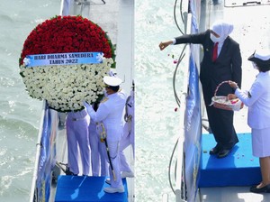 KSAL Pimpin Upacara Tabur Bunga Peringati Hari Dharma Samudera