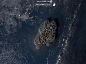 Penampakan Satelit Sebelum dan Sesudah Letusan Gunung Berapi di Tonga