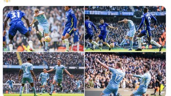 Di City, Kevin De Bruyne jadi pembeda di mana dia kembali melesakkan gol ke gawang mantan klubnya, Chelsea. Foto: Twitter