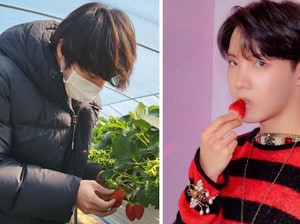J-Hope Ngiler Liat Jin BTS Pamer Hasil Panen Strawberry di Kebun