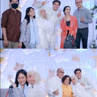 Busana yang dikenakan Lesti Kejora saat tasyakuran dan aqiqah Baby L jadi sorotan. Berbusana serba putih, pedangdut berhijab ini tampil mewah. Foto: Instagram/@askar_photography, YouTube Indosiar