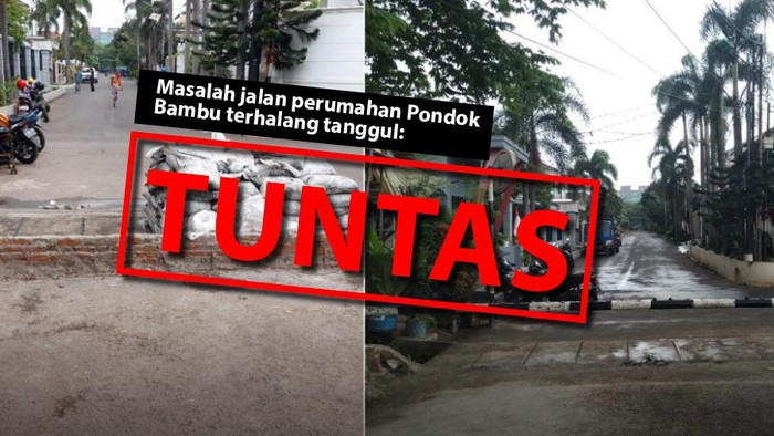 Masalah jalan perumahan Pondok Bambu terhalang tanggul: TUNTAS