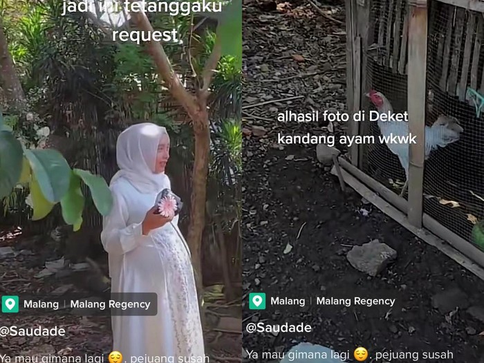 Viral sesi foto naternity di samping kandang ayam hasilnya bikin takjub.