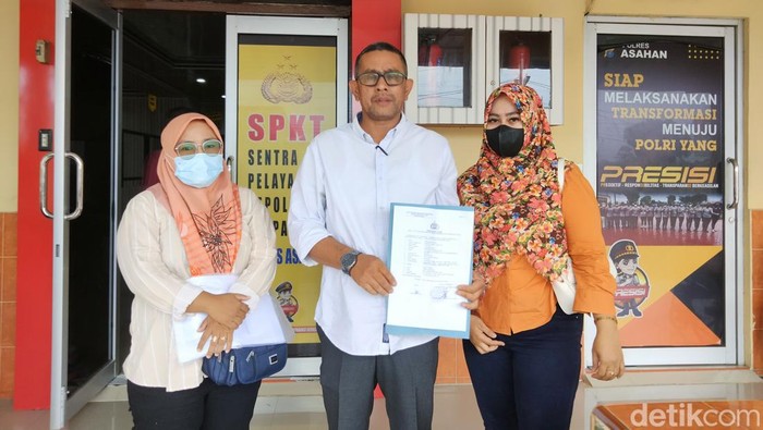 Emak-emak laporkan dugaan penipuan arisan online ke Polres Asahan