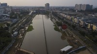 Proyek ini untuk sementara dinamai Wisata Air Kalimalang, yang diharapkan akan menjadi tujuan wisata baru di Bekasi. ANTARA FOTO/Fakhri Hermansyah
