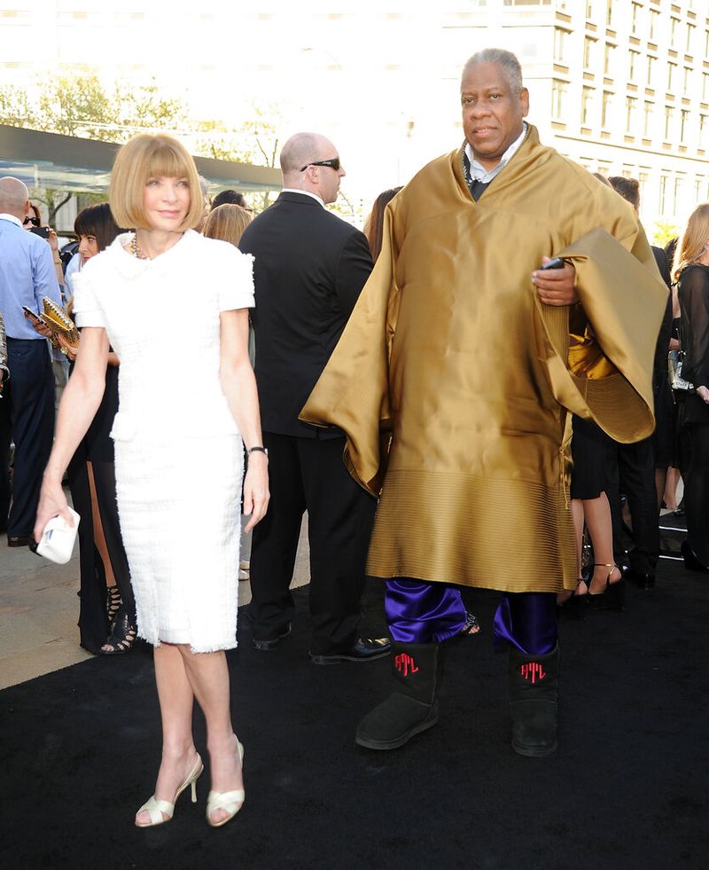 Vogue editor-in-chief Anna Wintour and  contributing editor Andre Leon Talley attend 