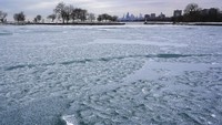 Di Chicago dan sekitarnya, badai musim dingin bermula dari hujan di selatan kota tersebut sebelum menjadi hujan salju lebat dan basah.