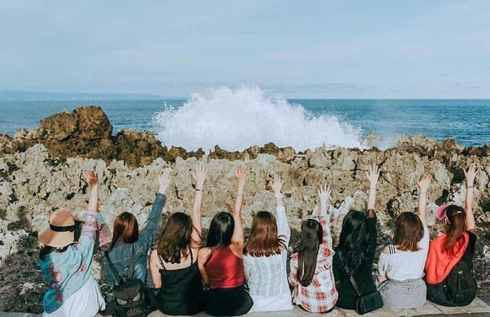 Obyek Wisata Water Blow di kawasan pariwisata The Nusa Dua, Bali.