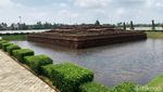 Kondisi Situs Candi Batujaya Karawang yang Nyaris Tenggelam oleh Banjir
