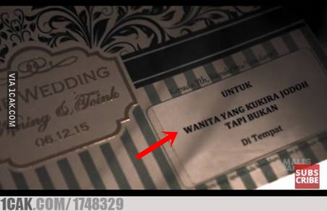 Curahan hati dari pengantin yang terlalu lama ngejagain jodoh orang. Udah lama-lama pacaran, eh ternyata nikahnya sama yang lain. Foto: 1cak.com