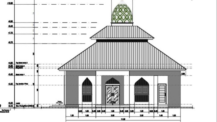 Atap masjid mirip gereja di Bima yang dibangun kembali kini bakal punya kubah (dok. istimewa)