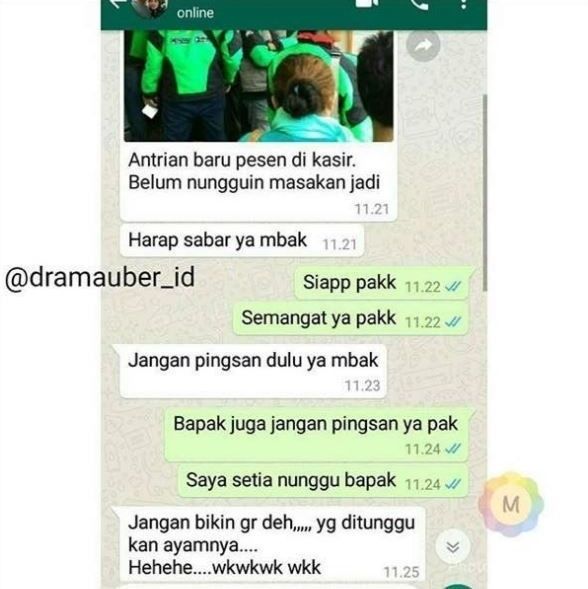 7 Chat Kocak Ojol dan Pelanggan Saat Pesan Makanan