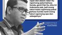 Anggota Komisi III DPR RI Fraksi PDIP Arteria Dahlan mulanya mengomentari Kajati yang memakai bahasa Sunda saat rapat dengan Jaksa Agung. Arteria meminta Kajati itu dicopot.