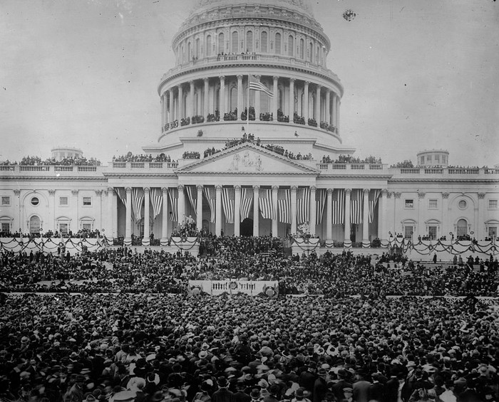 379933 26: President Harry S. Truman waves to the crowd during a parade after his Inauguration speech January 20, 1949 in Washington D.C. (Photo by National Archive/Newsmakers)
