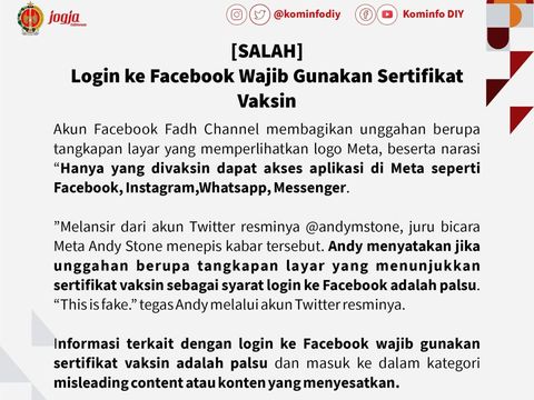Tangkapan layar akun Twitter resmi Diskominfo DIY @kominfodiy