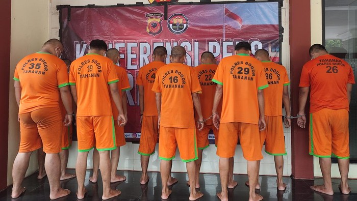 10 tersangka pengedar narkoba di Bogor ditangkap polisi (Foto: Rizky/detikcom)