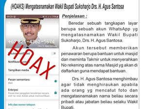 Wakil Bupati Sukoharjo Dicatut WA Minta Rekening Masjid