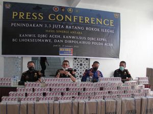 3 Penyelundup 3,3 Juta Rokok Ilegal Senilai Rp 6,6 M di Aceh Ditangkap