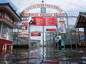 Sudah Dua Hari, Banjir Basahi Lapas Kelas IIA Pekalongan