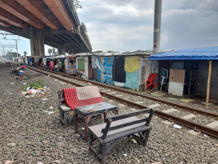 Lokasi bedeng di belakang Jakarta International Stadium (JIS), Jumat (21/1/2022).