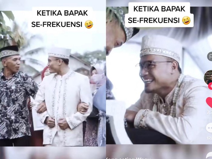 Momen kompak ayah dan pengantin pria viral. Momen kompak ayah dan pengantin pria viral.
