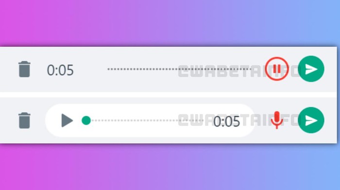 Tampilan fitur pause dan resume pesan suara di WhatsApp Dekstop