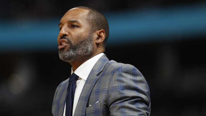 Minnesota Timberwolves assistant head coach David Vanterpool in the second half of an NBA basketball game Friday, Dec. 20, 2019, in Denver. The Nuggets won 109-100. (AP Photo/David Zalubowski)