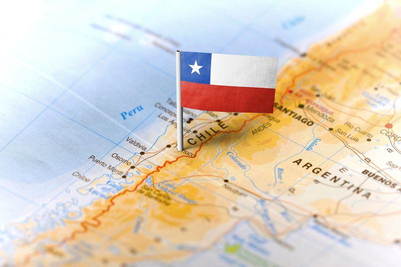 Flag of Chile hanging pennants
