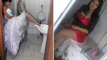Foto kawinan di toilet. Foto: Sadanduseless
