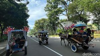 Kebijakan mengenai operasional delman berbeda-beda di setiap pemimpin. Awalnya, delman dibolehkan beroperasi di Monas, Jakarta Pusat. Sejak 2016 delman memang dilarang untuk beroperasi di dalam kawasan Monas. Namun delman masih bisa beroperasi di luar kawasan Monas seperti Jalan Medan Merdeka Selatan, Medan Merdeka Timur, Medan Merdeka Utara, dan Medan Merdeka Barat.  