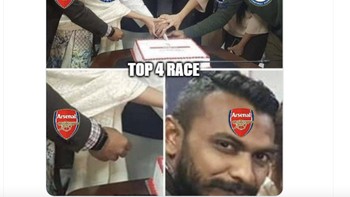 Arsenal bersama beberapa tim besar lain bersaing untuk posisi 4 besar Liga Inggris, akan tetapi ternyata Arsenal hanya berpura-pura. Foto: Twitter