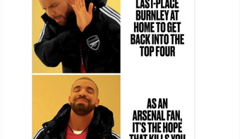 Fans Arsenal tentu banyak yang berharap Arsenal bisa menang lawan Burnley yang lemah, tapi harapan itu mengecewakan mereka. Foto: Twitter