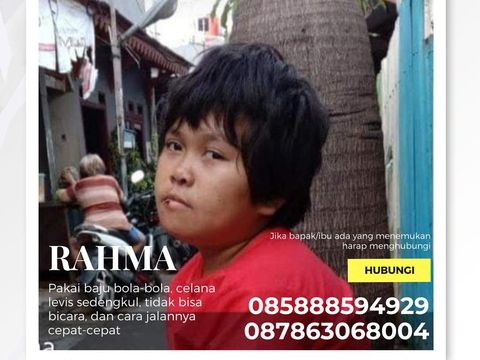 Rahma, ABG asal Senen, Jakpus hilang sejak Sabtu (22/1/2022).