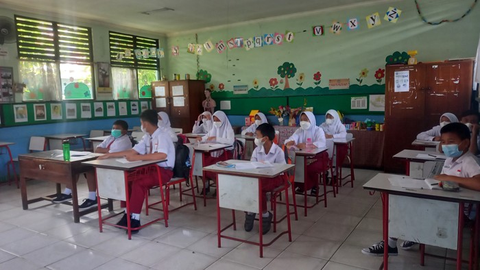Suasana PTM di SDN 14 Tangerang (Foto: Khairul/detikcom)