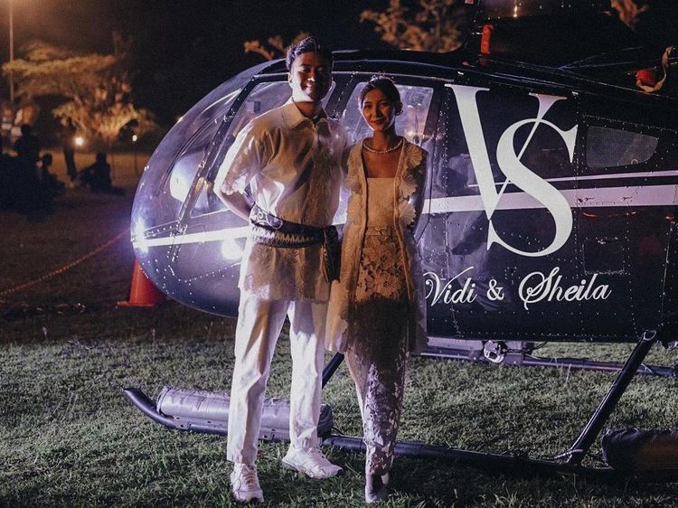7 Momen Vidi Aldiano dan Sheila Dara Gelar Ngunduh Mantu, Naik Helikopter