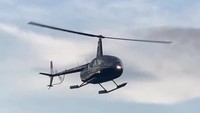 Helikopter membawa Vidi Aldiano dan Sheila Dara Aisha ke lokasi ngunduh mantu. Foto: Instagram