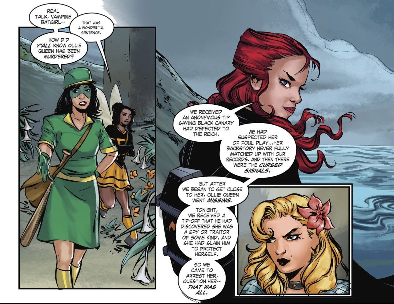 Karakter komik DC, Alysia Yeoh, dikarang oleh Gail Simone dan kartunis Ardian Syaf untuk DC Comics. Dia adalah karakter transgender pertama dalam sejarah komik mainstream.