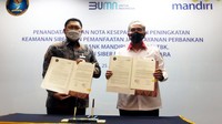 Dalam sinergi ini, Bank Mandiri akan menyiapkan produk dan layanan perbankan untuk mendukung pengelolaan keuangan BSSN. 